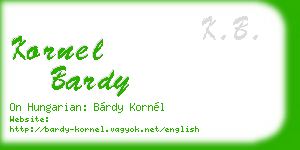 kornel bardy business card